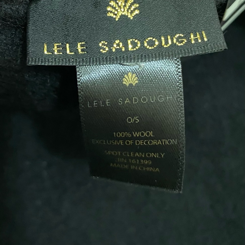 Lele Sadoughi Black Wool Felt Beret NWT - Picture 4 of 7